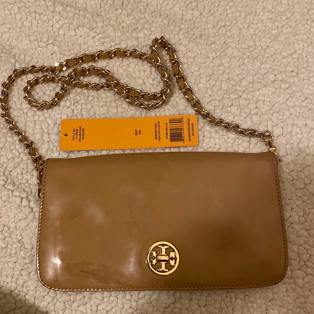 Tory Burch sand clutch